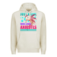 Oatmeal Heather just a girl who loves axolotls Premium Hoodie - Jasminsmagicworld