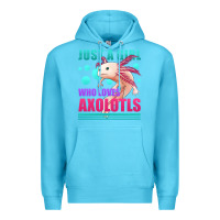 Ocean Blue just a girl who loves axolotls Premium Hoodie - Jasminsmagicworld