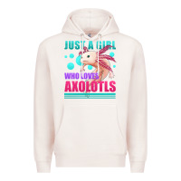 Pale Pink just a girl who loves axolotls Premium Hoodie - Jasminsmagicworld