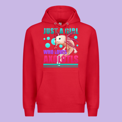 Just A Girl Who Loves Axolotls Premium Hoodie Designed By Jasminsmagicworld