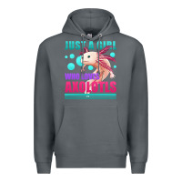 Rock just a girl who loves axolotls Premium Hoodie - Jasminsmagicworld