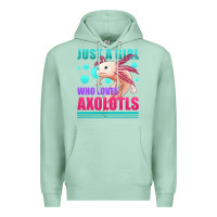 Seafoam just a girl who loves axolotls Premium Hoodie - Jasminsmagicworld