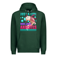 Sports Green just a girl who loves axolotls Premium Hoodie - Jasminsmagicworld