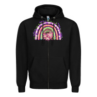 Black Easter Floral Spring Rainbow Zipper Hoodie - RanaPortraitStore
