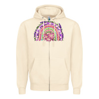 Sandshell Easter Floral Spring Rainbow Zipper Hoodie - RanaPortraitStore