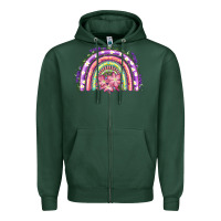 Sports Green Easter Floral Spring Rainbow Zipper Hoodie - RanaPortraitStore