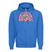 True Royal Easter Floral Spring Rainbow Zipper Hoodie - RanaPortraitStore