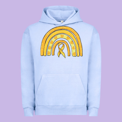 Childhood Cancer Awareness Rainbow Urban Hoodie Designed By Maliassmallbusiness