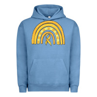 Pigment Pebble Blue childhood cancer awareness rainbow Urban Hoodie - MaliasSmallBusiness