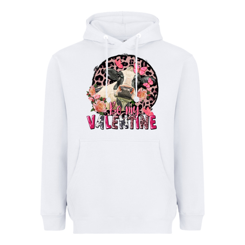Be My Valentine Holstein Cow Valentine's Day Heavyweight Hoodie by FaDigitalArtStudio | Teevron