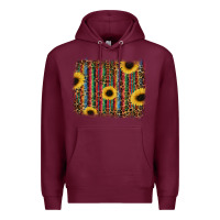 Burgundy sunflowers serape leopard Premium Hoodie - RanaPortraitStore