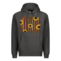 Charcoal Heather sunflowers serape leopard Premium Hoodie - RanaPortraitStore