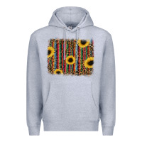 Heather Grey sunflowers serape leopard Premium Hoodie - RanaPortraitStore