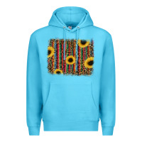 Ocean Blue sunflowers serape leopard Premium Hoodie - RanaPortraitStore