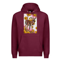 Burgundy Western Cute Baby Deer Fawn Premium Hoodie - LillyAllenDesigns