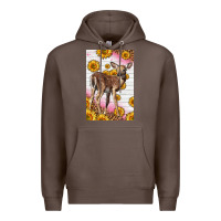 Coffee Western Cute Baby Deer Fawn Premium Hoodie - LillyAllenDesigns