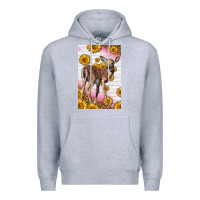 Heather Grey Western Cute Baby Deer Fawn Premium Hoodie - LillyAllenDesigns