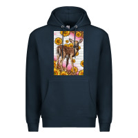 Navy Western Cute Baby Deer Fawn Premium Hoodie - LillyAllenDesigns