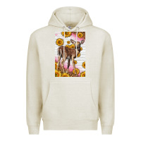 Oatmeal Heather Western Cute Baby Deer Fawn Premium Hoodie - LillyAllenDesigns