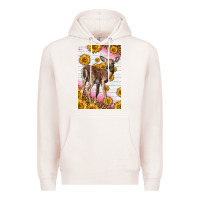 Pale Pink Western Cute Baby Deer Fawn Premium Hoodie - LillyAllenDesigns