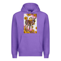 Purple Western Cute Baby Deer Fawn Premium Hoodie - LillyAllenDesigns