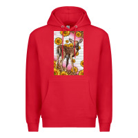 Red Western Cute Baby Deer Fawn Premium Hoodie - LillyAllenDesigns