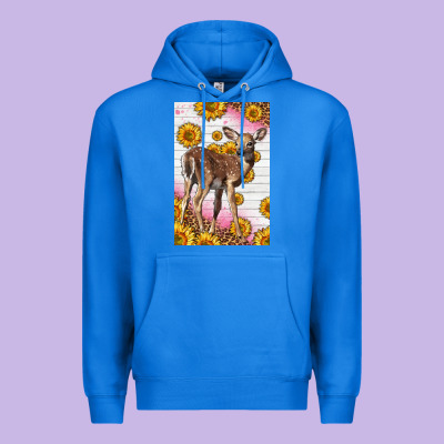 Western Cute Baby Deer Fawn Premium Hoodie Designed By Lillyallendesigns