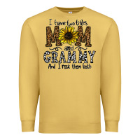 Antique Gold i have two titles mom and grmmh and i rock them both Premium Sweatshirt - CowhideDigitalArt