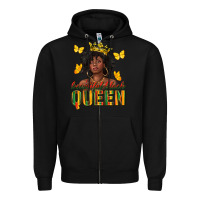 Black beautiful black queen Zipper Hoodie - texasbilliewilder