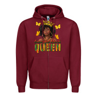 Burgundy beautiful black queen Zipper Hoodie - texasbilliewilder