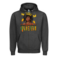 Charcoal Heather beautiful black queen Zipper Hoodie - texasbilliewilder
