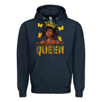 Navy beautiful black queen Zipper Hoodie - texasbilliewilder