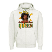 Oatmeal Heather beautiful black queen Zipper Hoodie - texasbilliewilder