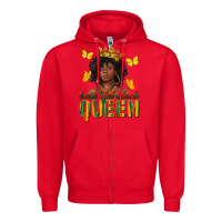 Red beautiful black queen Zipper Hoodie - texasbilliewilder