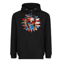 Black 4th of July sunflower skull 4th of july Heavyweight Hoodie - CowGirlArtShop