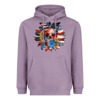 Lavender 4th of July sunflower skull 4th of july Heavyweight Hoodie - CowGirlArtShop