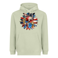 Matcha 4th of July sunflower skull 4th of july Heavyweight Hoodie - CowGirlArtShop