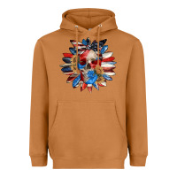 Meerkat 4th of July sunflower skull 4th of july Heavyweight Hoodie - CowGirlArtShop