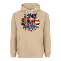 Mushroom 4th of July sunflower skull 4th of july Heavyweight Hoodie - CowGirlArtShop