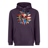 Plum 4th of July sunflower skull 4th of july Heavyweight Hoodie - CowGirlArtShop
