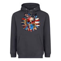 Smoke 4th of July sunflower skull 4th of july Heavyweight Hoodie - CowGirlArtShop