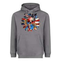 Storm 4th of July sunflower skull 4th of july Heavyweight Hoodie - CowGirlArtShop