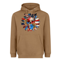Toasted Coconut 4th of July sunflower skull 4th of july Heavyweight Hoodie - CowGirlArtShop