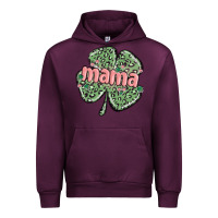 Mauve Wine leopard shamrock mama Urban Hoodie - MaliasSmallBusiness