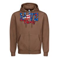 Chestnut love texas map Zipper Hoodie - Zillion Design Studio