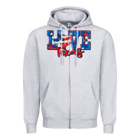 Heather Grey love texas map Zipper Hoodie - Zillion Design Studio