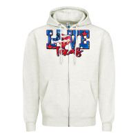 Oatmeal Heather love texas map Zipper Hoodie - Zillion Design Studio