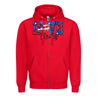 Red love texas map Zipper Hoodie - Zillion Design Studio