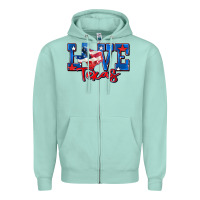 Seafoam love texas map Zipper Hoodie - Zillion Design Studio