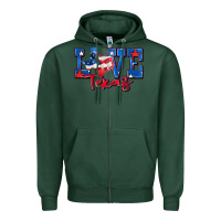 Sports Green love texas map Zipper Hoodie - Zillion Design Studio